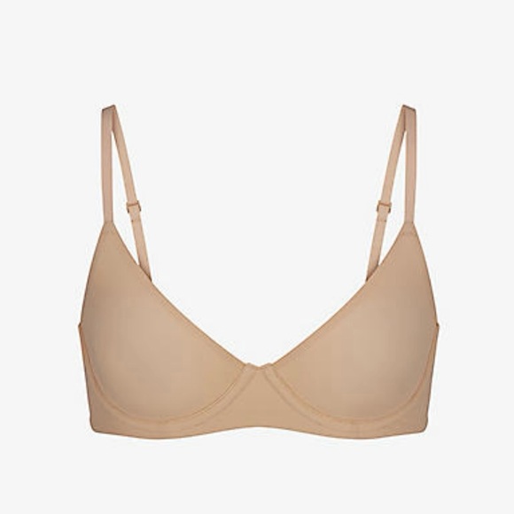 SKIMS Fits Everybody Unlined Stretch-Woven Bra - Picture 1 of 13